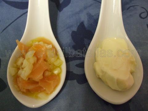dos salsas, para los espárragos