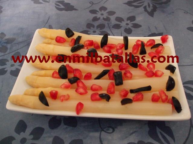 Espárragos con rubís y azabaches