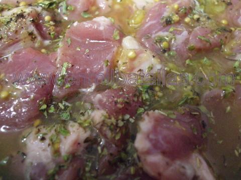 Lomo a la mostaza, marinado
