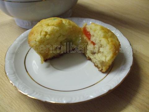 Muffins de frutas confitadas