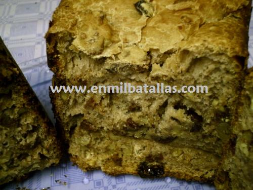 pan de pasas y nueces corte
