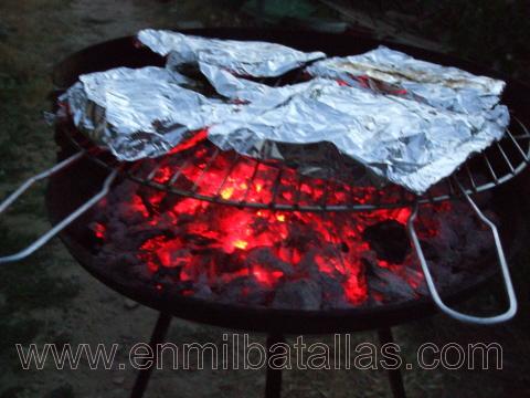 Papillotes en la barbacoa