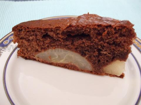 Pastel de peras y chocolate