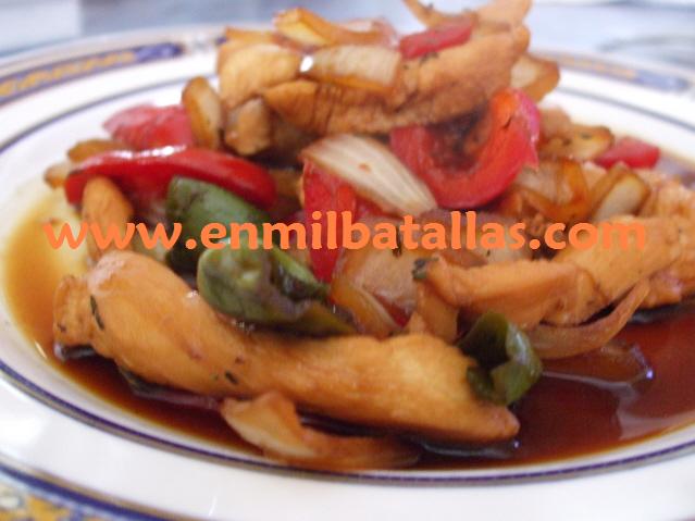 Pechuga de pollo a la oriental
