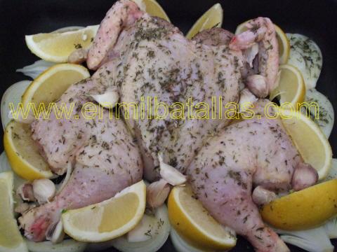 Pollo asado al limón