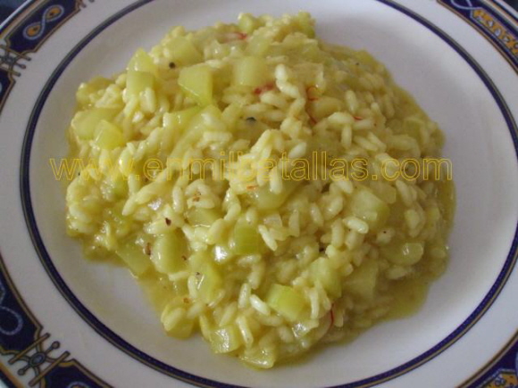 Risotto de calabacín al azafrán