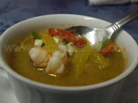 Sopa de langostinos