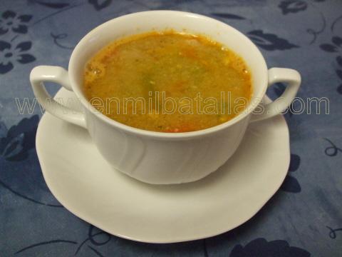 Sopa de langostinos