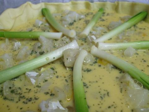 Tarta de bacalao, antes de entrar al horno