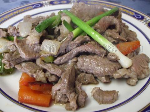 Wok de ternera y verduras