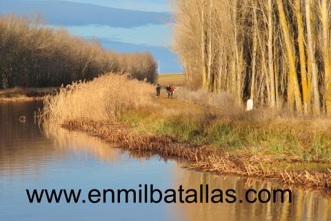Canal de castilla y ciclistas, este invierno