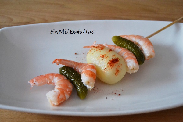 Banderillas de patata con langostino - En Mil Batallas