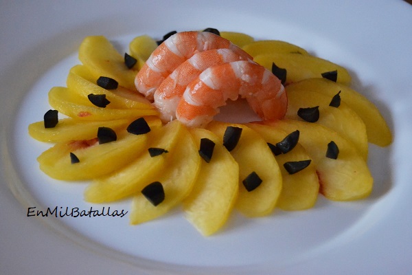 Ensalada de nectarinas con langostinos - En Mil Batallas