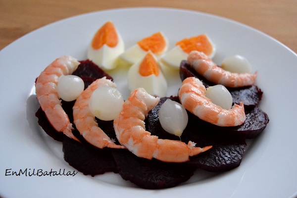 Ensalada de remolacha con langostinos - En Mil Batallas