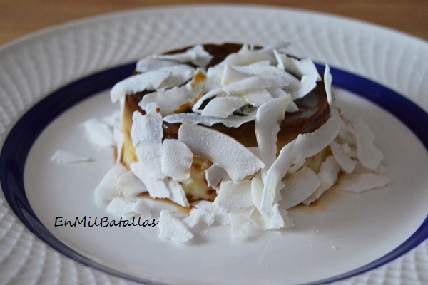 Flan de plátano con coco - En Mil Batallas