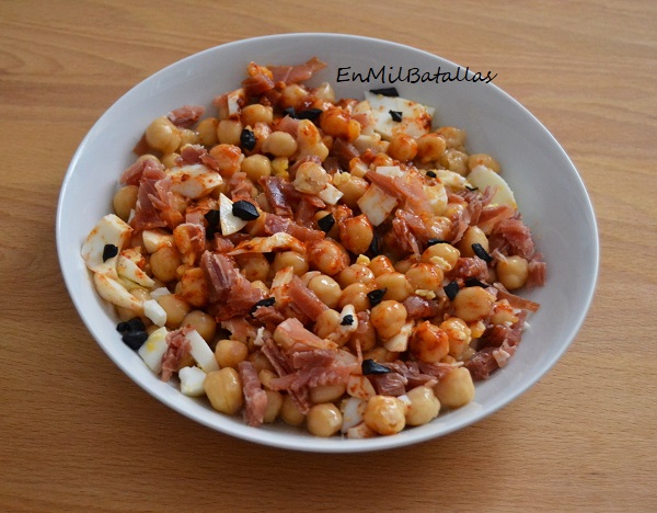 Garbanzos con jamón al ajo negro - En Mil Batallas