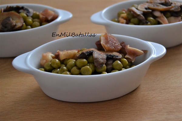 Guisantes con oreja y champiñones - En Mil Batallas