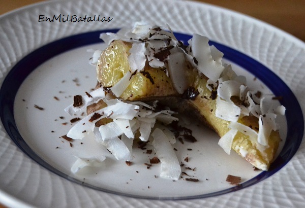 Plátanos con coco y chocolate - En Mil Batallas