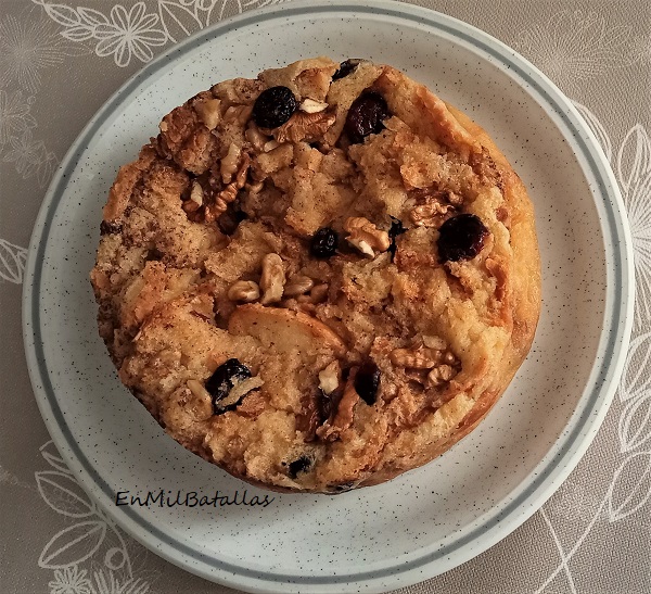 pudín de nueces con arándanos secos - En Mil Batallas