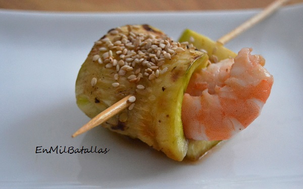 Rollitos de calabacín con langostinos - En Mil Batallas