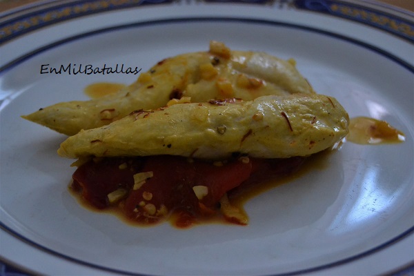 Solomillos de pollo con azafrán y piquillos - En Mil Batallas