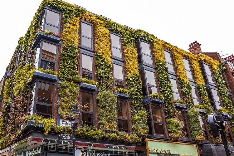 Fachada vegetal en un edificio de Londres - El Jardín de Venus