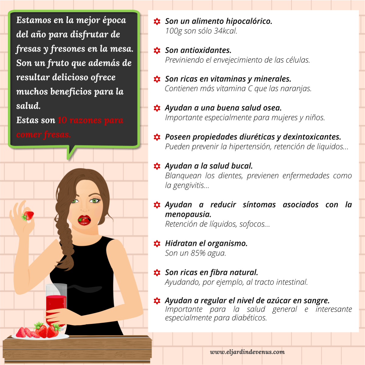 Infografia. 10 razones para comer fresas